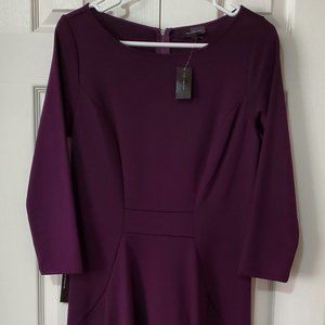 The Limited Purple Fit & Flare Midi Dress Career